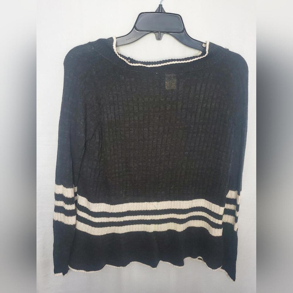 Black and White Two-One-Two-New-Year Women’s Long Sleeve Sweater 1X